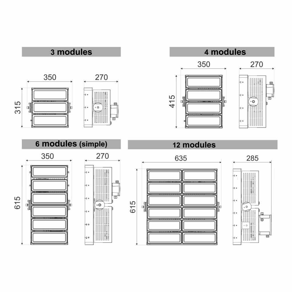 پروژکتور ال ای دی 500 وات 1×6 مدل ماتریس
