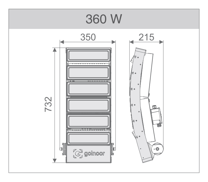 پروژکتور ال ای دی 500 وات مدل ماتریس کمان