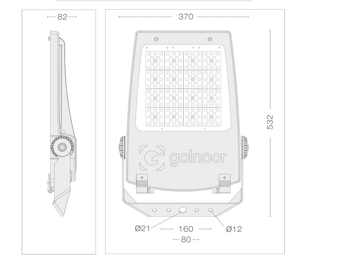 پروژکتور ال ای دی 150 وات آریل 3 گلنور