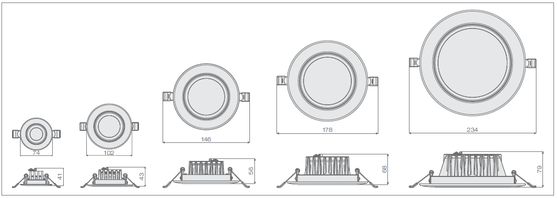 چراغ سقفی گرد توکار 10 وات COB LED